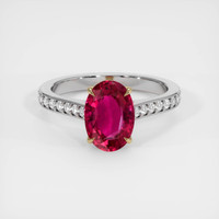 2.55 Ct. Ruby Ring, 14K Yellow & White 1