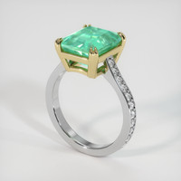 3.97 Ct. Emerald Ring, 18K Yellow & White 2