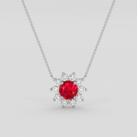 1.11 Ct. Ruby Necklace, Platinum 950 1
