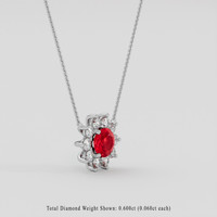 1.11 Ct. Ruby Necklace, Platinum 950 2