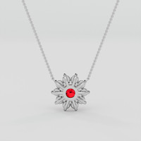 1.11 Ct. Ruby Necklace, Platinum 950 4