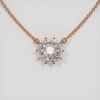 2.21 Ct. Sapphire Necklace, 14K Rose Gold 1