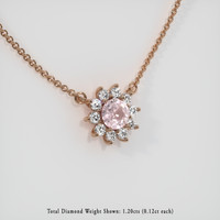 2.21 Ct. Sapphire Necklace, 14K Rose Gold 2