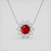 1.67 Ct. Ruby Necklace, 10K White Gold 1