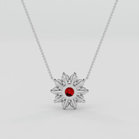 1.74 Ct. Ruby Necklace, 10K White Gold 4