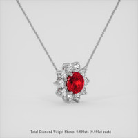 1.40 Ct. Ruby Necklace, 14K White Gold 2