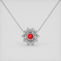 1.40 Ct. Ruby Necklace, 14K White Gold 4