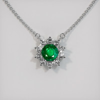 4.22 Ct. Emerald  Necklace - 18K White Gold