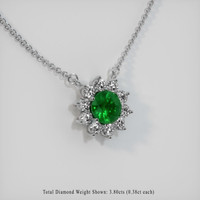 4.22 Ct. Emerald  Necklace - 18K White Gold