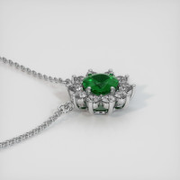 4.22 Ct. Emerald Necklace, 18K White Gold 3