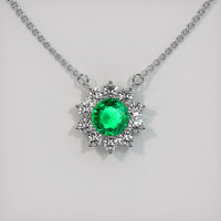 0.93 Ct. Emerald Necklace, 18K White Gold 1