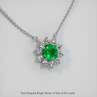 0.93 Ct. Emerald Necklace, 18K White Gold 2