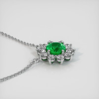 0.93 Ct. Emerald Necklace, 18K White Gold 3