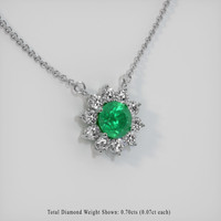 0.99 Ct. Emerald Necklace, 18K White Gold 2