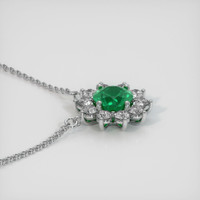 0.99 Ct. Emerald Necklace, 18K White Gold 3