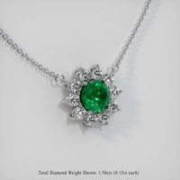 1.74 Ct. Emerald  Necklace - 18K White Gold