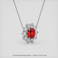 1.67 Ct. Ruby Necklace, 18K White Gold 2