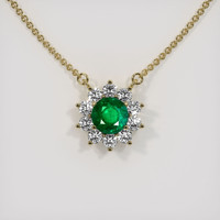 4.22 Ct. Emerald Necklace, 18K Yellow Gold 1