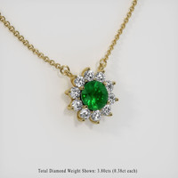 4.22 Ct. Emerald  Necklace - 18K Yellow Gold