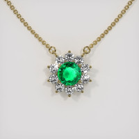 0.93 Ct. Emerald Necklace, 18K Yellow Gold 1