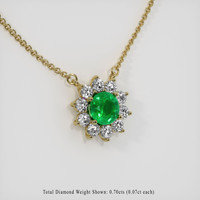0.93 Ct. Emerald Necklace, 18K Yellow Gold 2