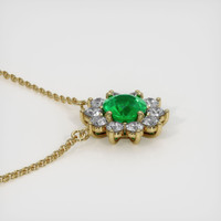 0.93 Ct. Emerald Necklace, 18K Yellow Gold 3