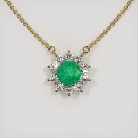0.99 Ct. Emerald Necklace, 18K Yellow Gold 1