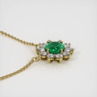 0.99 Ct. Emerald  Necklace - 18K Yellow Gold