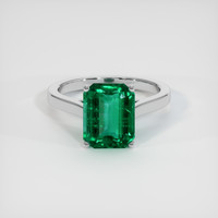 3.32 Ct. Emerald Ring, Platinum 950 1