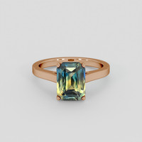 3.55 Ct. Bi Color Sapphire Ring, 18K Rose Gold 1