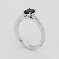 0.92 Ct. Bluish Green Sapphire Ring, Silver 2