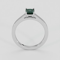 0.92 Ct. Bluish Green Sapphire Ring, Silver 3