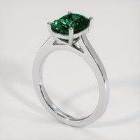 3.08 Ct. Bluish Green Sapphire Ring, 14K White Gold 2