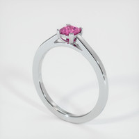 0.39 Ct. Sapphire Ring, 18K White Gold 2
