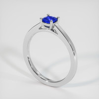 0.35 Ct. Blue Sapphire Ring, 18K White Gold 2
