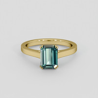 2.05 Ct. Greenish Blue Sapphire Ring, 10K Yellow Gold 1