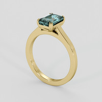 2.05 Ct. Greenish Blue Sapphire Ring, 10K Yellow Gold 2