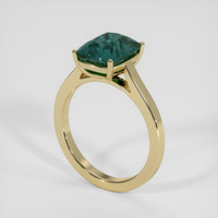 5.02 Ct. Bluish Green Sapphire Ring, 10K Yellow Gold 2