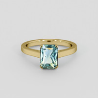 2.00 Ct. Greenish Blue Sapphire Ring, 10K Yellow Gold 1