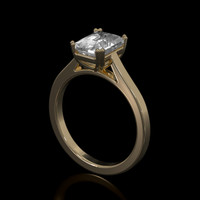 2.51 Ct. White Sapphire Ring, 10K Yellow Gold 2