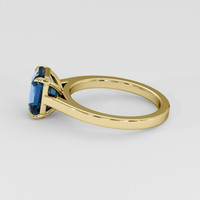 2.54 Ct. Greenish Blue Sapphire Ring, 14K Yellow Gold 4