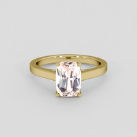 2.04 Ct. Peach Sapphire Ring, 14K Yellow Gold 1
