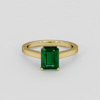 1.62 Ct. Emerald Ring, 18K Yellow Gold 1