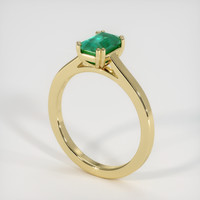 0.89 Ct. Emerald Ring, 18K Yellow Gold 2