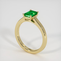 0.91 Ct. Emerald Ring, 18K Yellow Gold 2