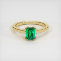 0.95 Ct. Emerald Ring, 18K Yellow Gold 1