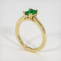 0.95 Ct. Emerald Ring, 18K Yellow Gold 2