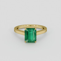 3.10 Ct. Emerald Ring, 18K Yellow Gold 1