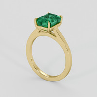 3.10 Ct. Emerald Ring, 18K Yellow Gold 2