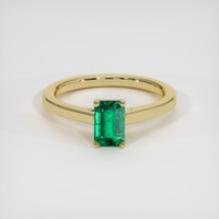 0.79 Ct. Emerald Ring, 18K Yellow Gold 1